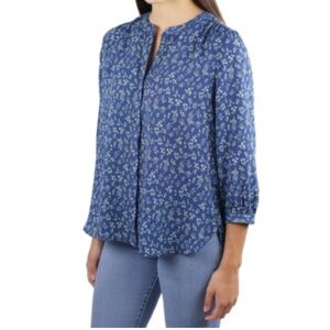 Jachs Girlfriend Floral Blue Blouse